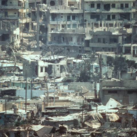 The destroyed camp on 31 August 1976 (from the ICRC archives)