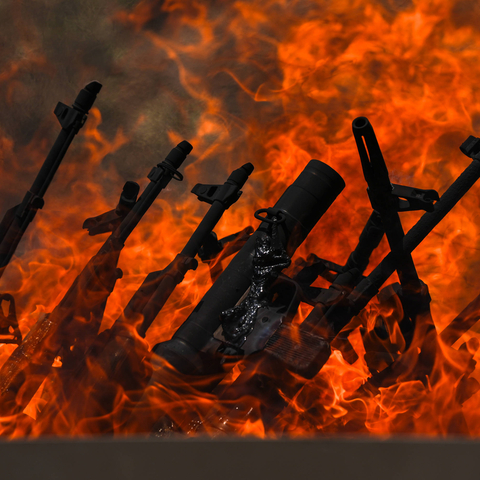 First group of PKK destroy weapons in northern Iraq SULAYMANIYAH, IRAQ - JULY 11: In May, the terror group PKK, (listed as a terrorist organization by Turkiye, the U.S. and the EU), decided to dissolve and lay down its arms. The announcement followed a February statement by jailed PKK ringleader Abdullah Ocalan, who called for the dissolution of the PKK and its affiliated groups, urging an end to the armed campaign that has lasted more than four decades. IMAGO / Anadolu Agency