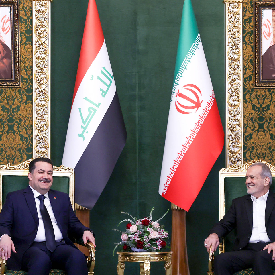 Iranian President Masoud Pezeshkian receive Iraqi Prime Minister Mohammed Shia al-Sudani
