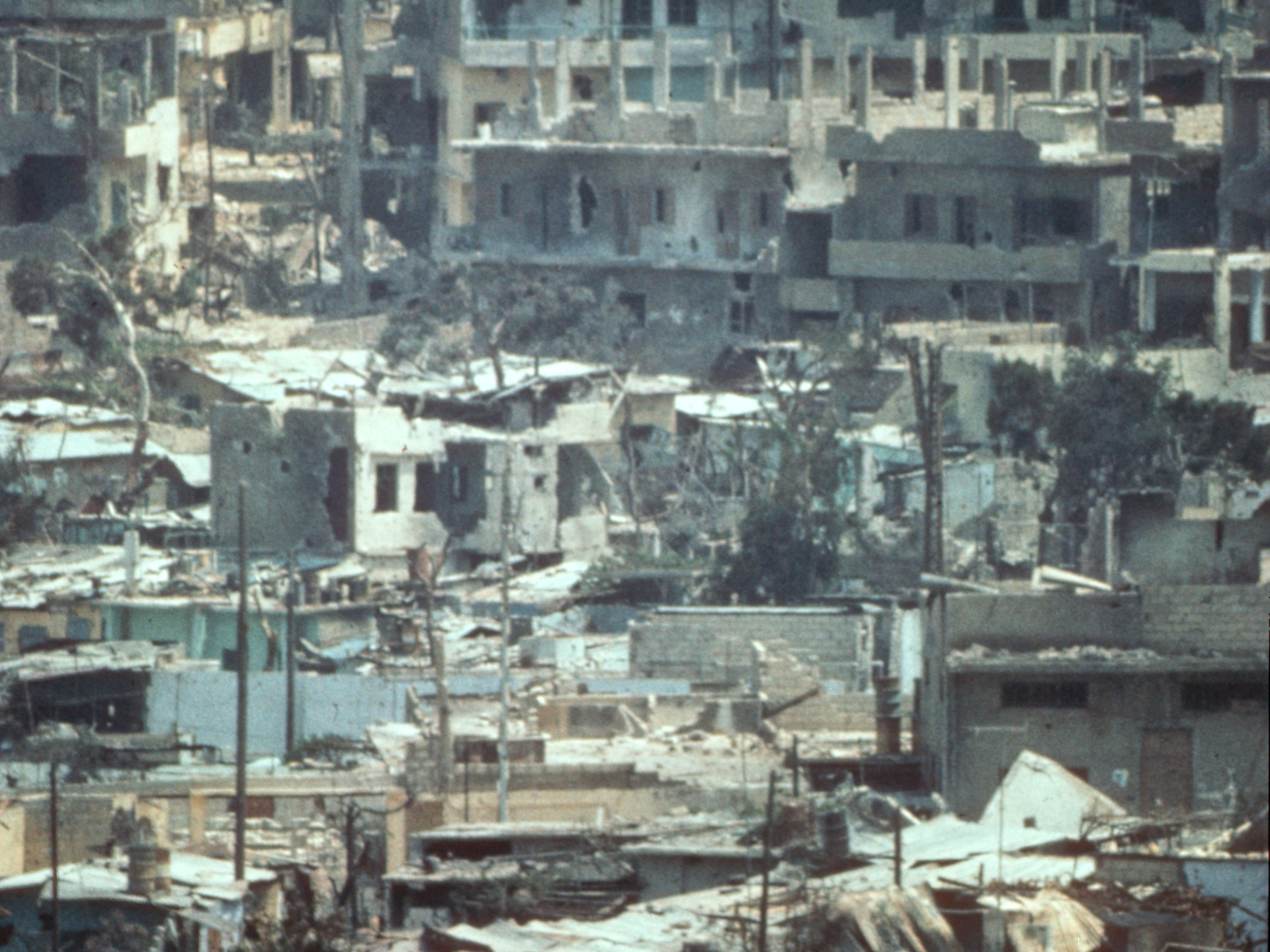 The destroyed camp on 31 August 1976 (from the ICRC archives)