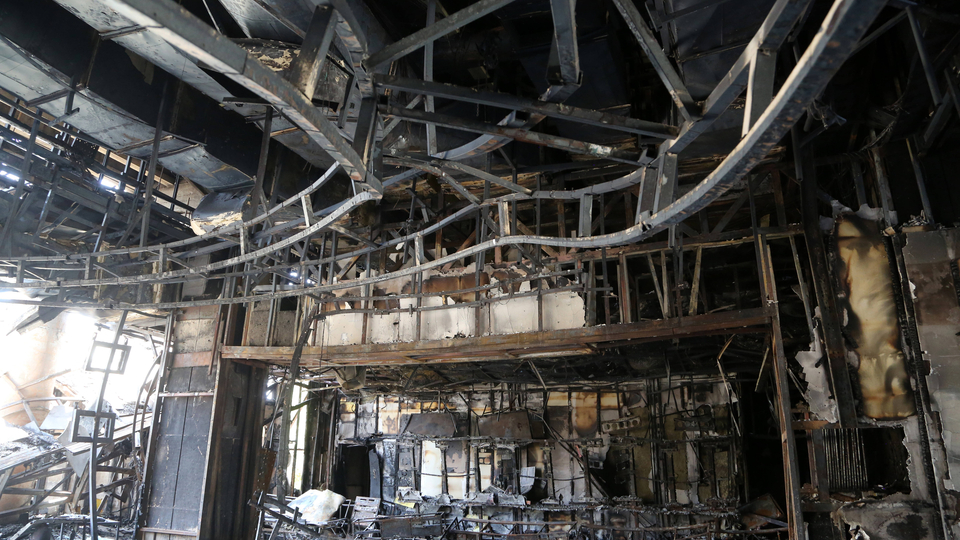  News Bilder des Tages Damage at Iranian state TV building after Israeli strike on Tehran TEHRAN, IRAN